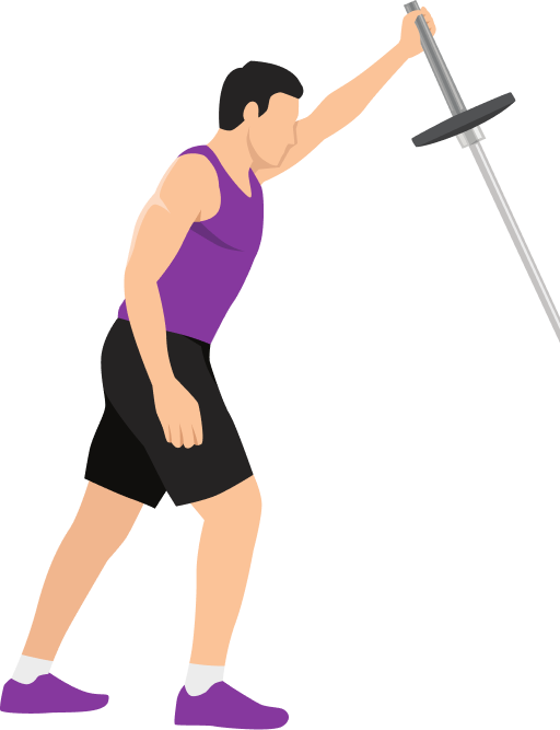 Illustration of the Landmine Press