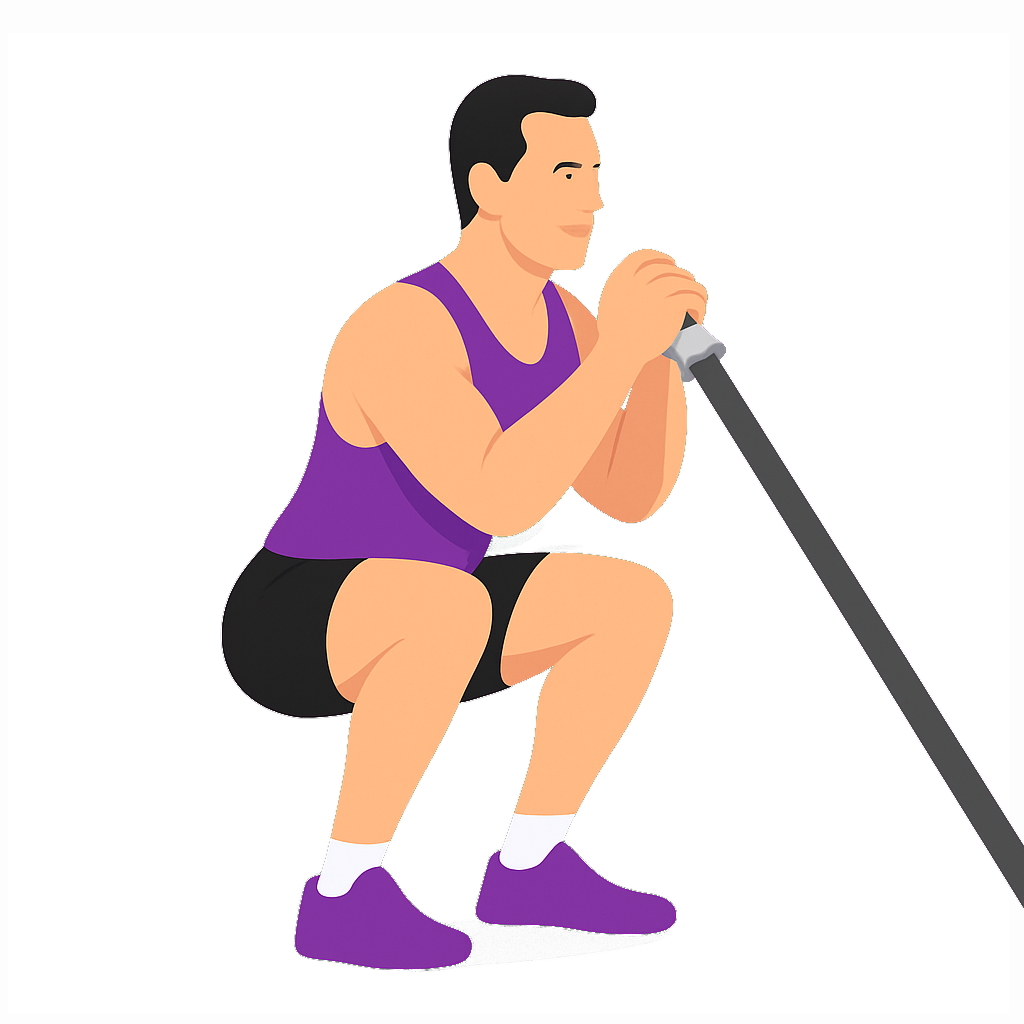 Illustration of the Landmine Squat