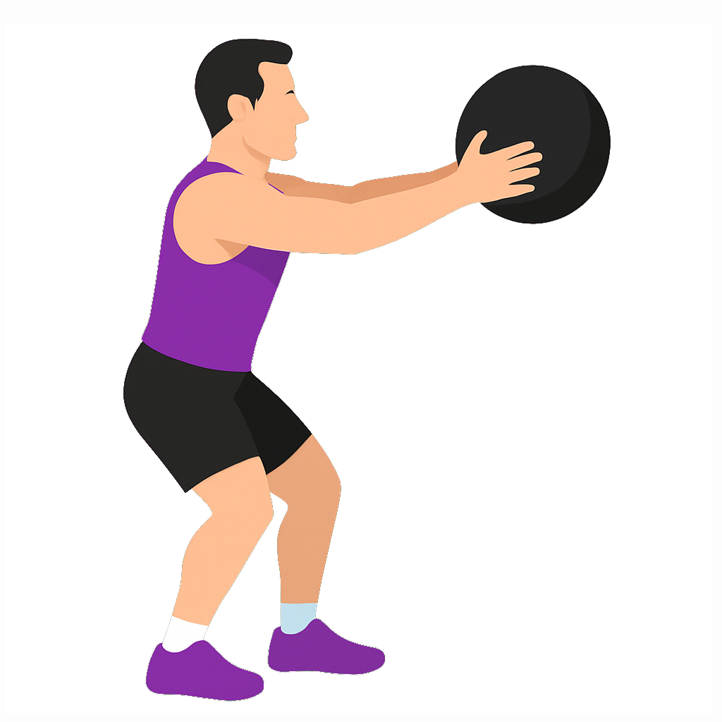 Illustration of the Medicine Ball Chest Pass