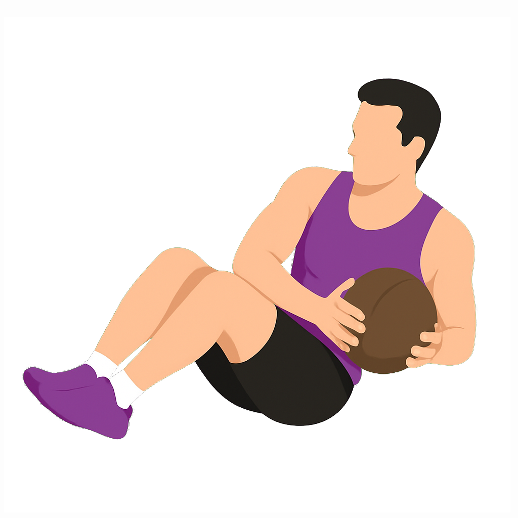 Illustration of the Medicine Ball Russian Twist