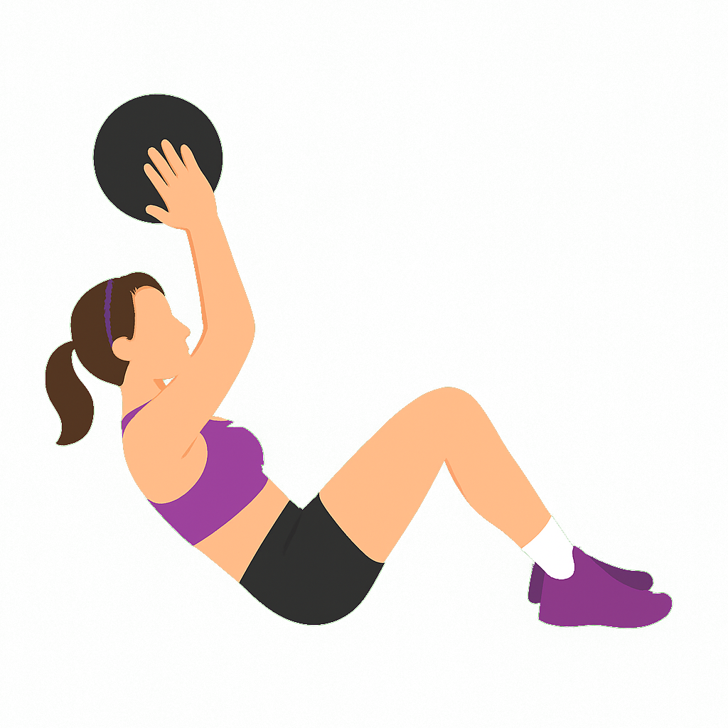 Illustration of the Medicine Ball Slam Sit-up