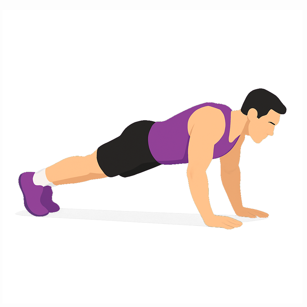 Illustration of the Plank to Push-up