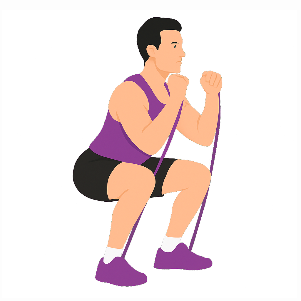 Illustration of the Resistance Band Reverse Squat