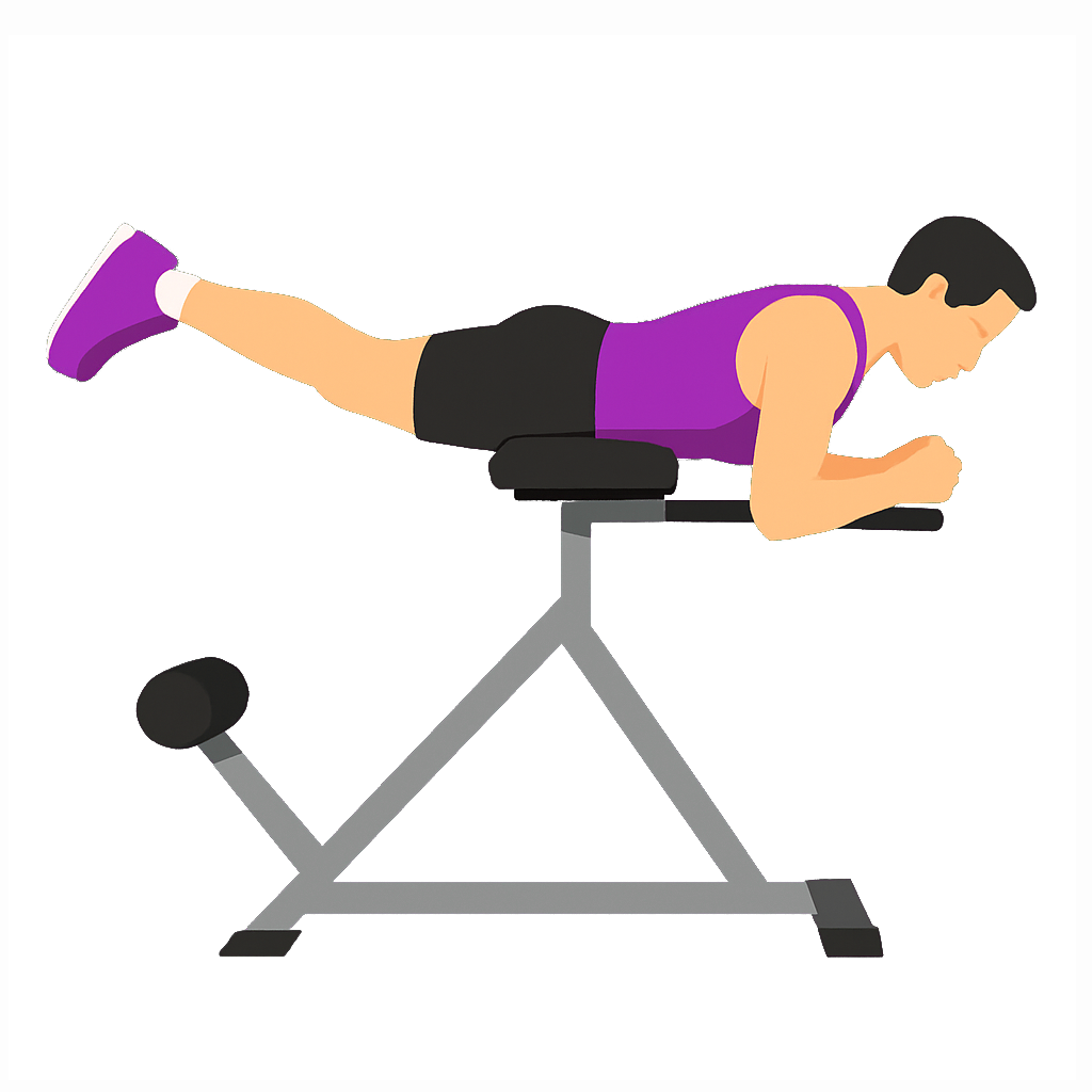 Illustration of the Back Extension Bench Reverse Hyperextension