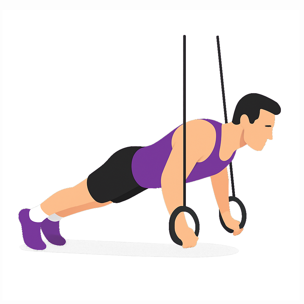 Illustration of the Ring Turned-out Push-up