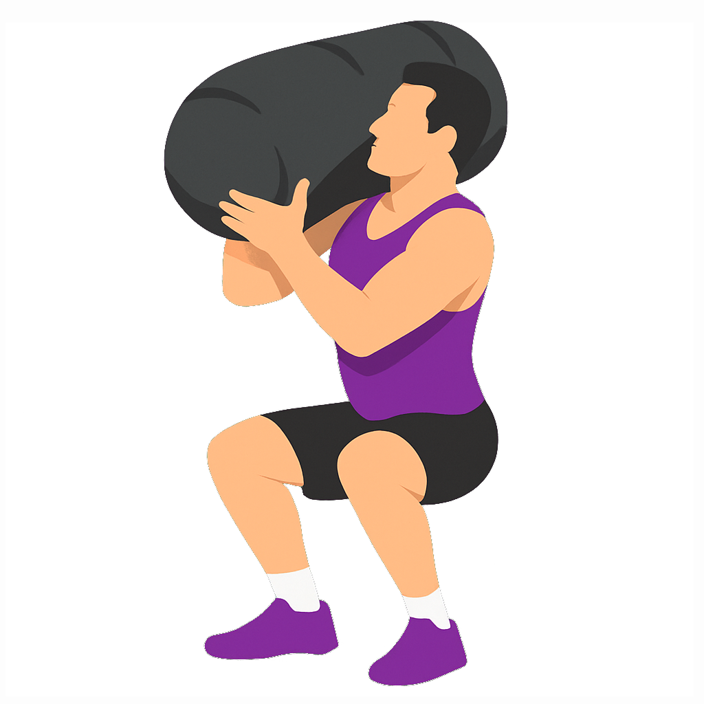 Illustration of the Medicine Ball Sandbag Shouldering