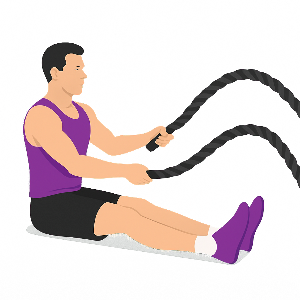 Illustration of the Seated Battle Rope Waves