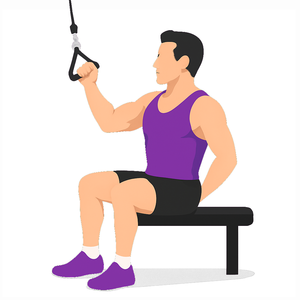 Illustration of the Single Arm Lat Pulldown