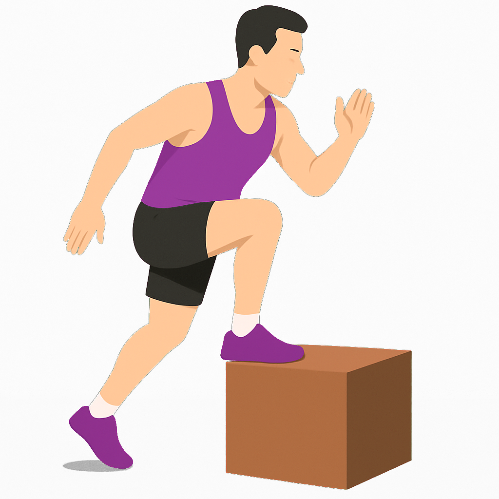 Illustration of the Box Single Leg Jump