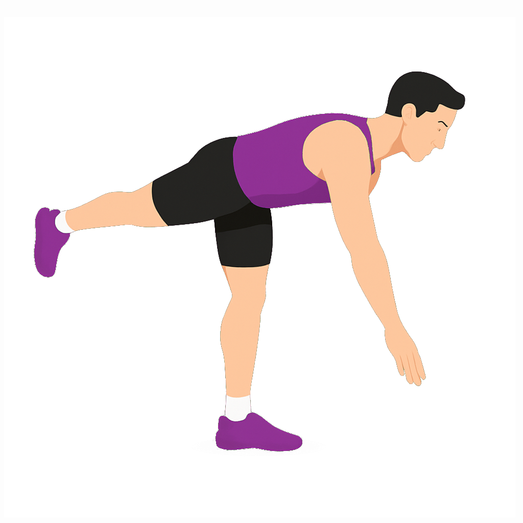 Illustration of the Dumbbell Single-leg Forward Bend