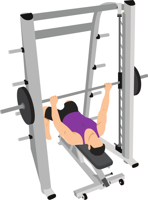 Illustration of the Smith Machine Bench Press