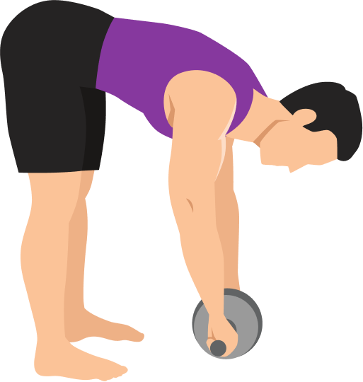 Illustration of the Standing Ab Wheel Rollout