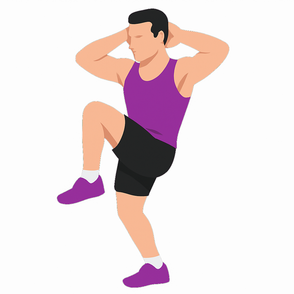 Illustration of the Standing Bicycle Crunch