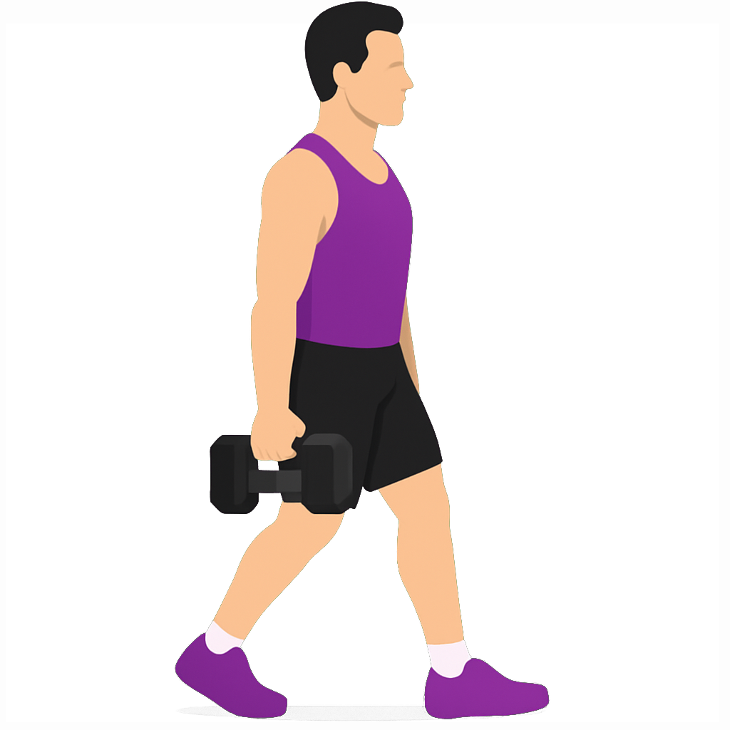 Illustration of the Dumbbell Suitcase Carry