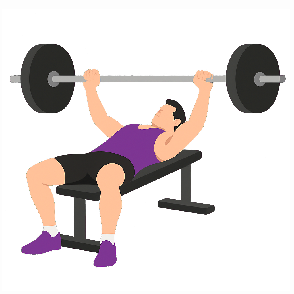 Illustration of the Wide Grip Bench Press